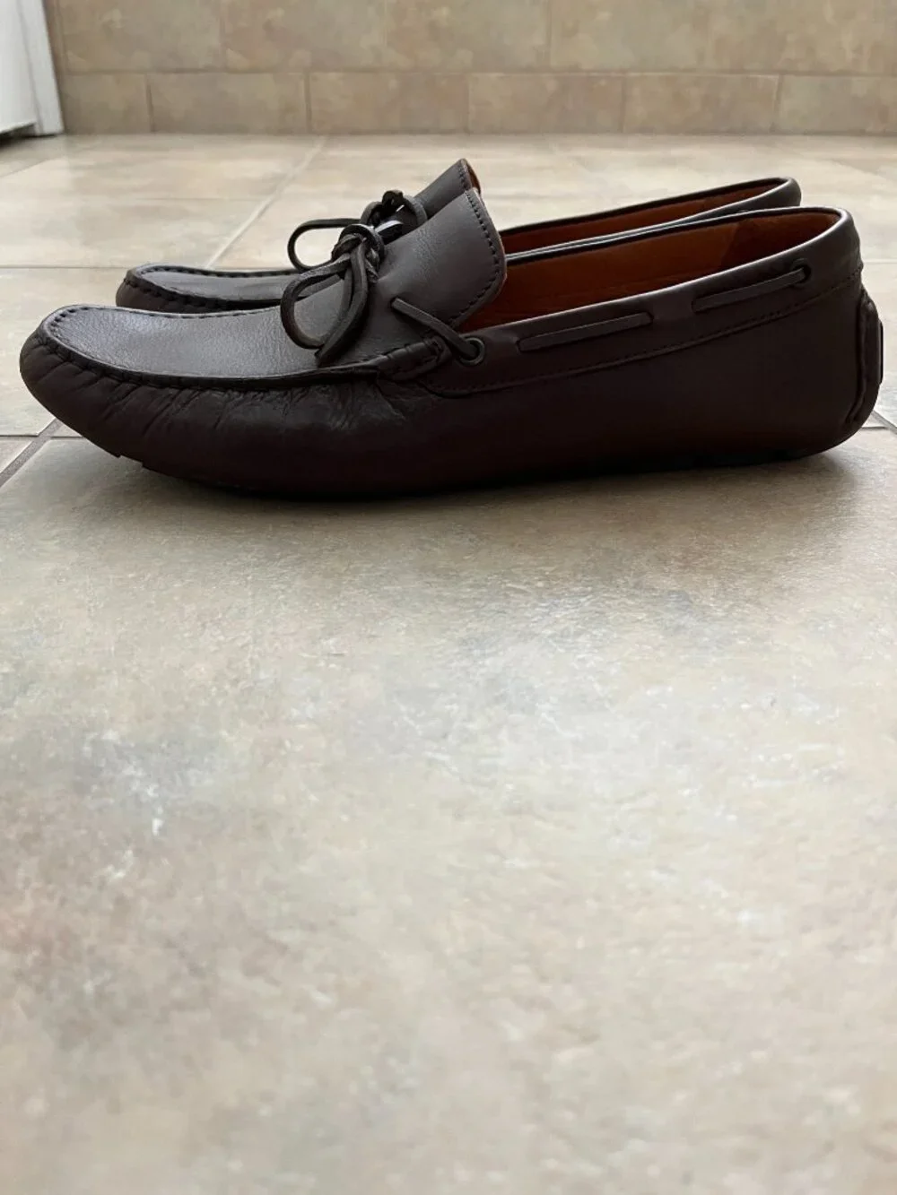 J. Crew Kenton Driving Moccasin Loafers in Italian leather Dark Brown Size 10.5